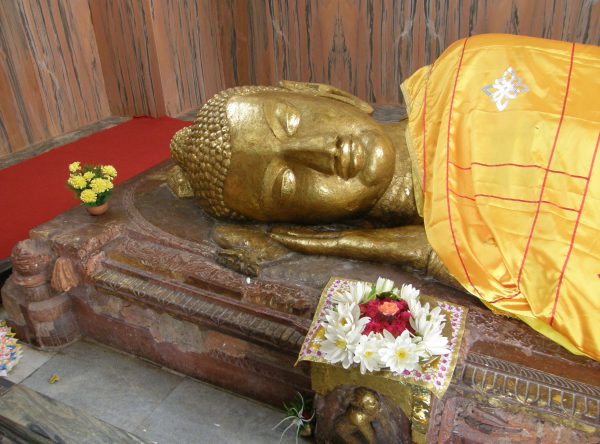 Head of a Buddha in sleeping position